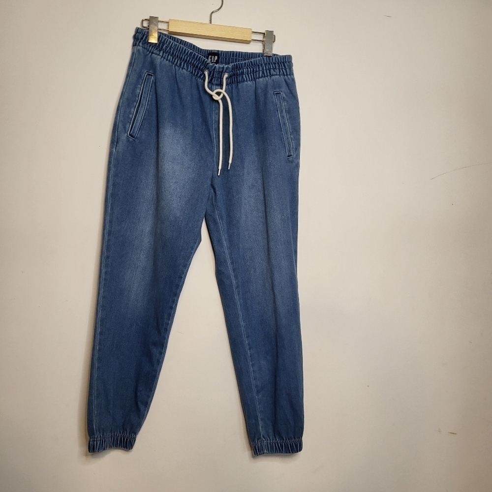 GAP High Rise Denim Joggers Size Small - Picture 2 of 9